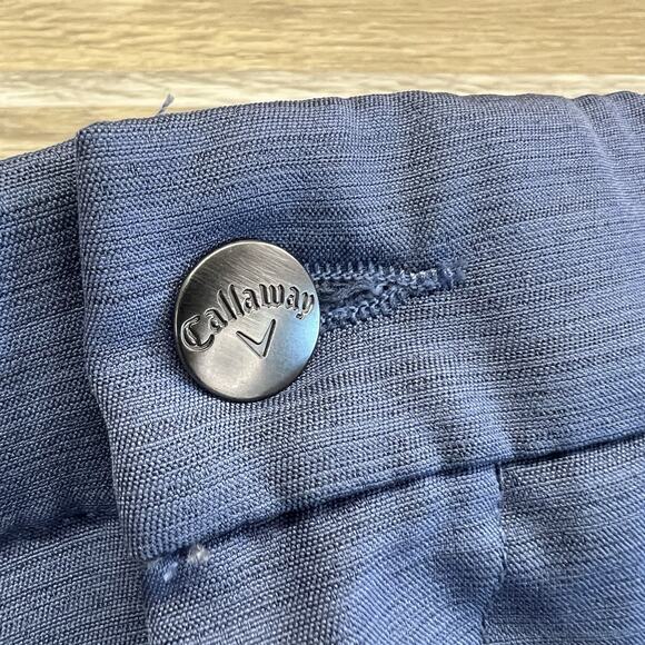 Callaway Men’s Golf Shorts 36 Blue Chino Flat Front - JN320 - Picture 3 of 7